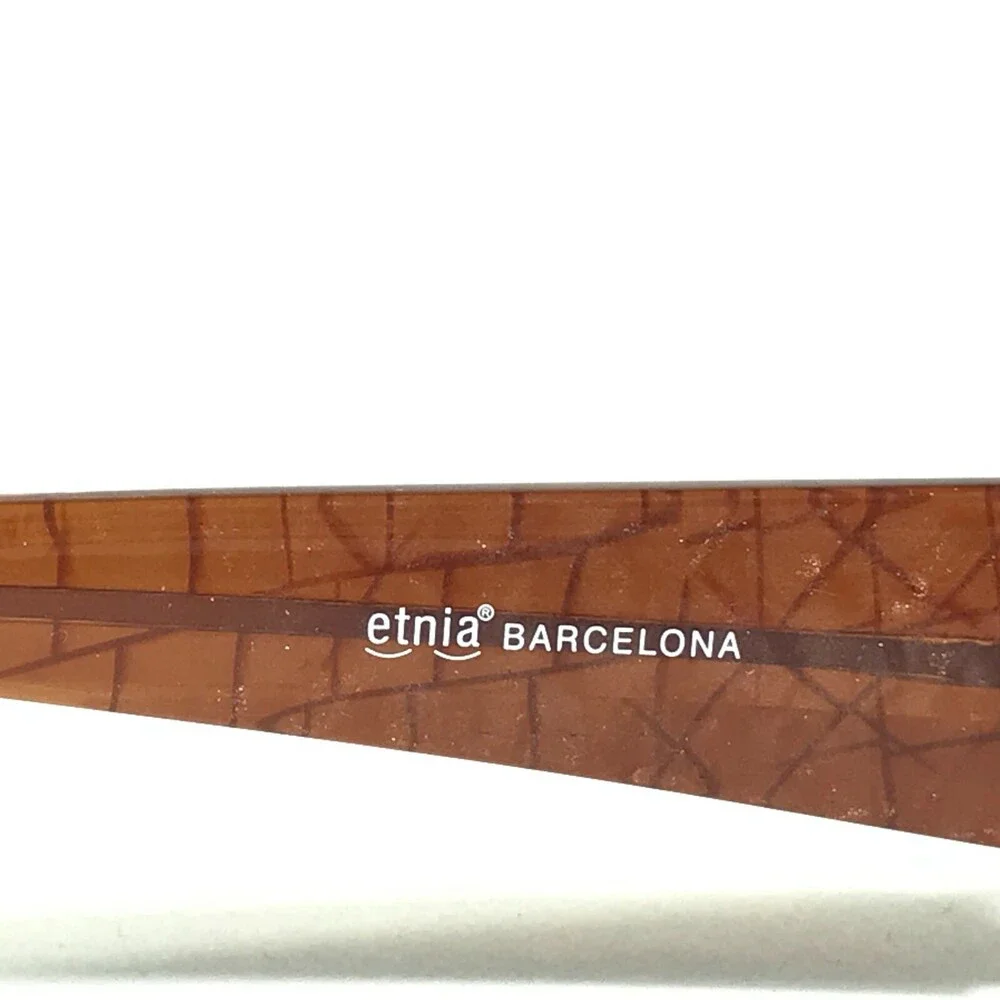 Etnia Barcelona Eyeglasses Frames Naples BR/OG Brown Rectangular 47-20-130